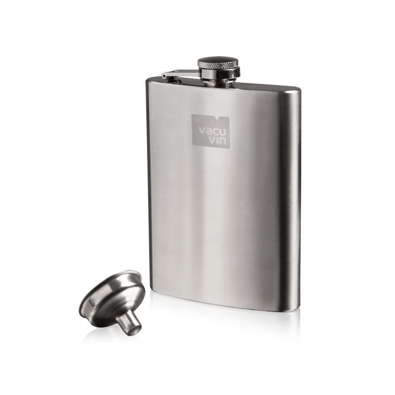 VacuVin Flasque 24cl et entonnoir en acier brossé