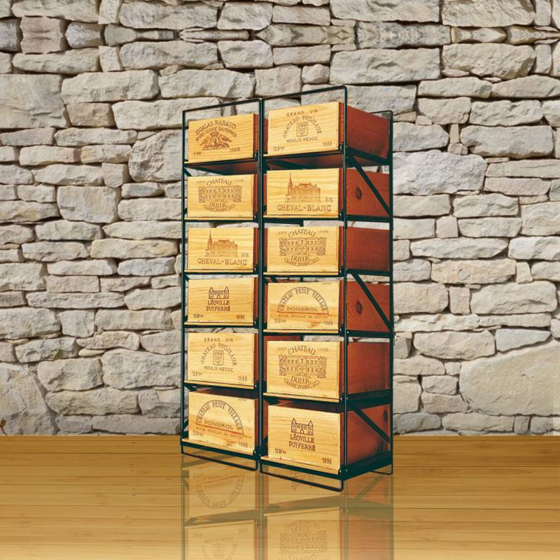 Modulorack Range caisses - 12 caisses - 144 bouteilles - 6 hauteurs de caisses