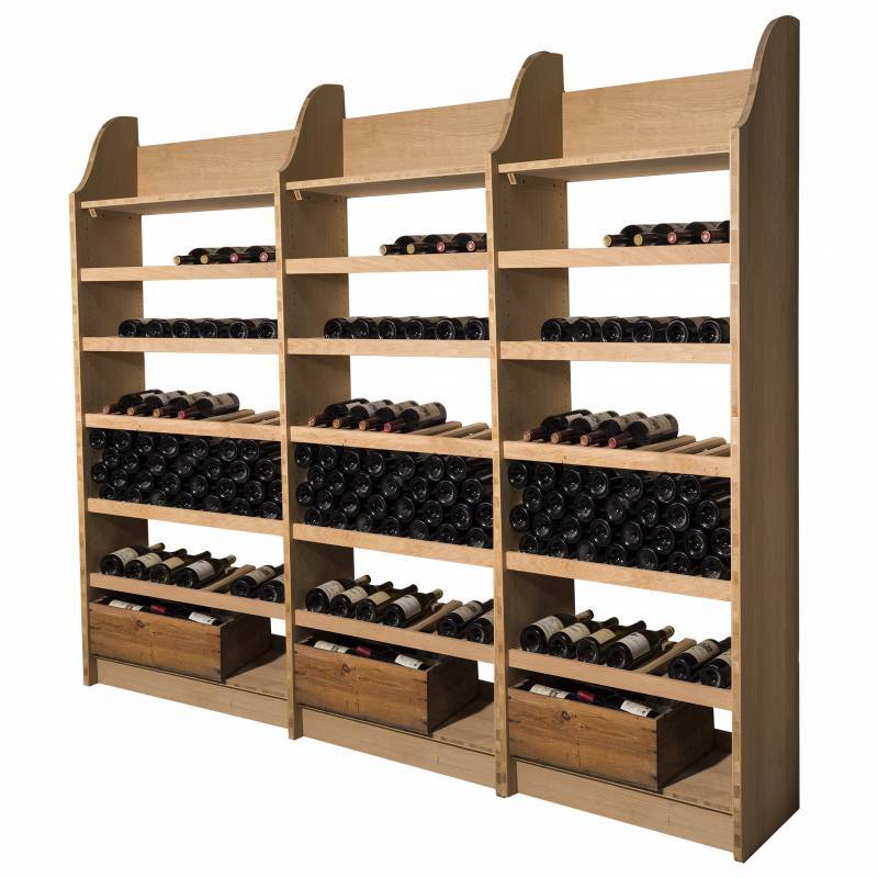 Meuble de cave Casier à bouteilles en chêne massif - 480 bouteilles - Module simple profondeur