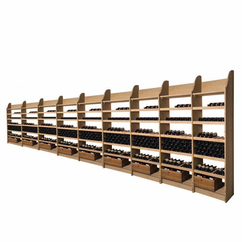Meuble de cave Casier à bouteilles en chêne massif - 1440 bouteilles - Module simple profondeur