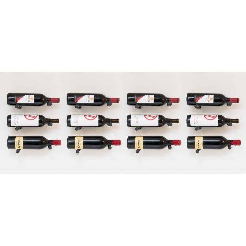 VintageView Vino Pins présentoir à vin mural Simple Profondeur - 12 bouteilles