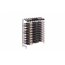 Présentoir en îlot 90 bouteilles Nickel Brossé Simple Face - 120cm Hauteur