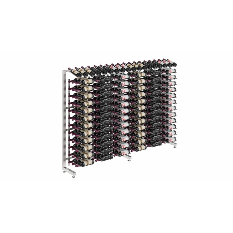 VintageView Présentoir en îlot 234 bouteilles Nickel Brossé Simple Face - 142cm Hauteur