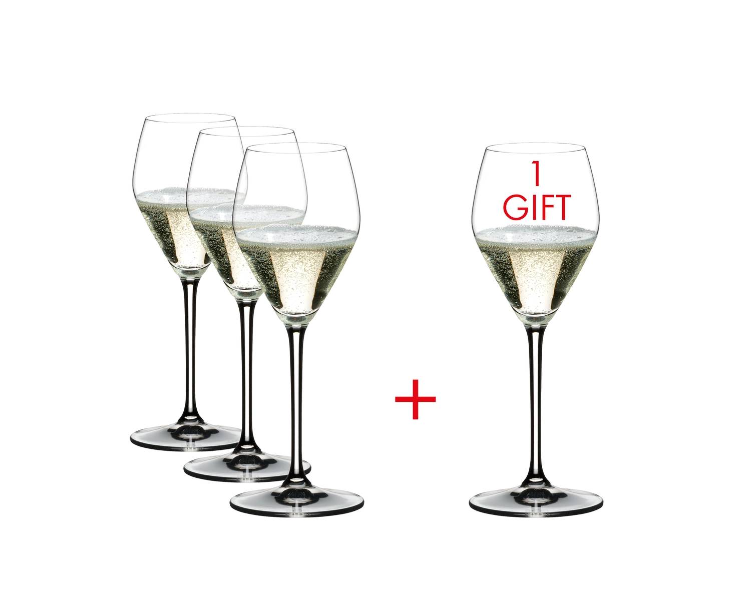Riedel Lot de 4 verres à Champagne au prix de 3 - Heart to Heart