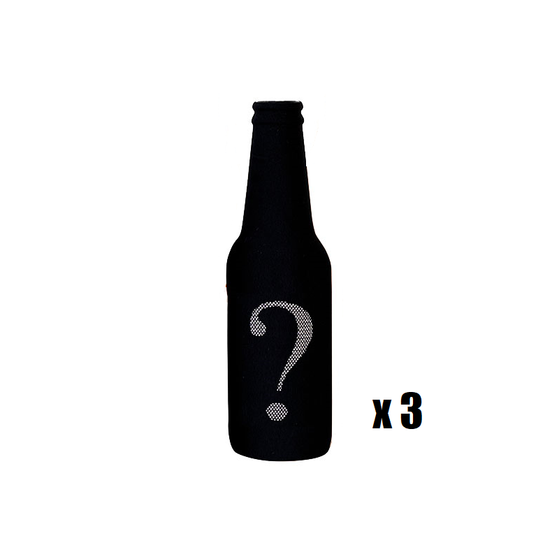 Mana Lot de 3 Chaussettes de dégustation à l'aveugle 33 cl noire avec un point d'interrogation blanc