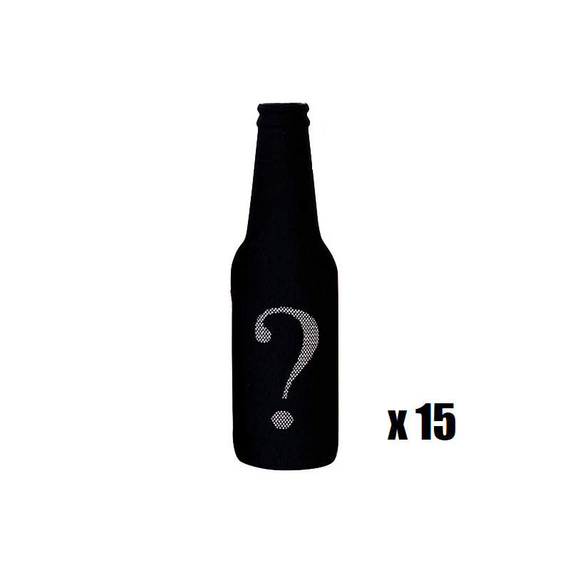 Mana Lot de 15 Chaussettes de dégustation à l'aveugle 33 cl noire avec un point d'interrogation blanc