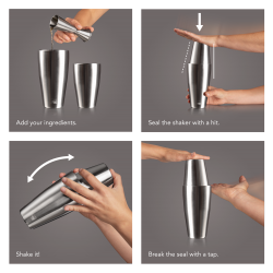 VacuVin Shaker à cocktail, en étain - 700/500 ml - Image 2