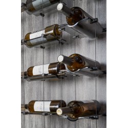 VintageView Supports à bouteilles de vin suspendues 6 bouteilles - Verre clair et câbles chrome - Image 3
