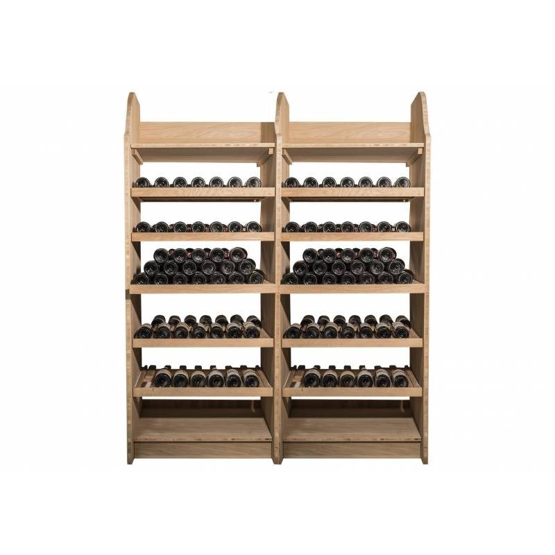 Meuble de cave Casier à bouteilles en HETRE - 620 Bouteilles - Module Double Colonne - Double Profondeur