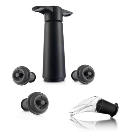 VacuVin Set Pompe à vin standard + 3 bouchons + 1 anti-goutte