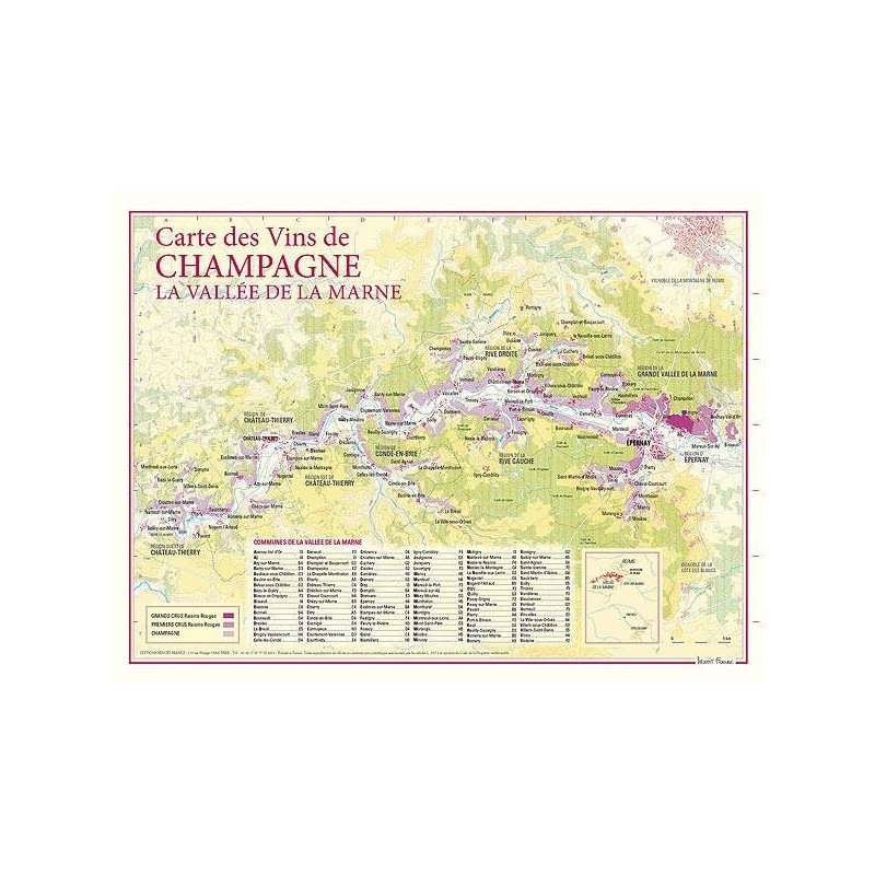 Benoit France Editions Carte des Vins de Champagne - La Vallée de la Marne