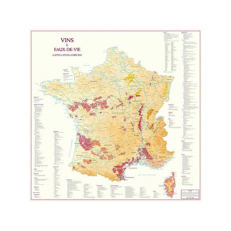Benoit France Editions Carte de France des Vins et Eaux-de-Vie d'Appellation d'Origine